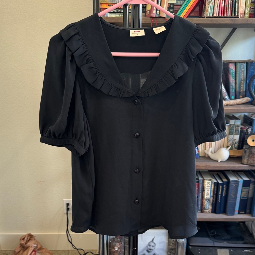 Levi’s Black Ruffled Blouse
